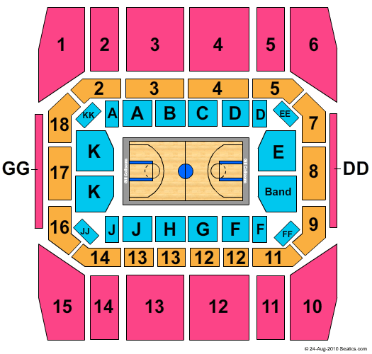 University of Oregon Tickets Seating Chart Gill Coliseum